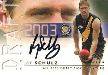 2003 Select XL AFL - Draft Pick Signatures #DS12 Jay Schulz Front